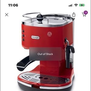 COPY - NIB DeLonghi Expresso machine-red